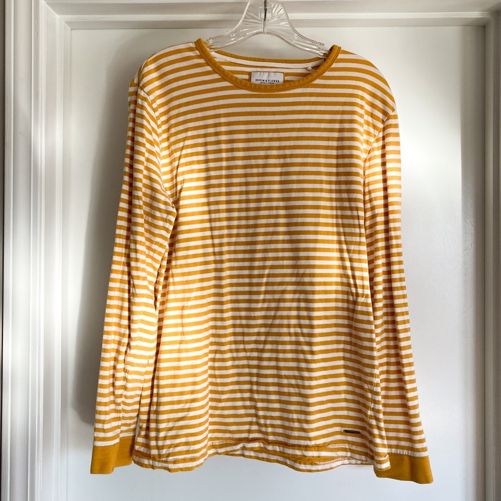 Denim & Flower yellow striped long sleeve size M